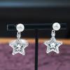 Fashion Micro Zircon Star Pendant Earrings for Women Versatile Luxury Pearl Geometric Dangle Earrings Party Jewelry Accessories