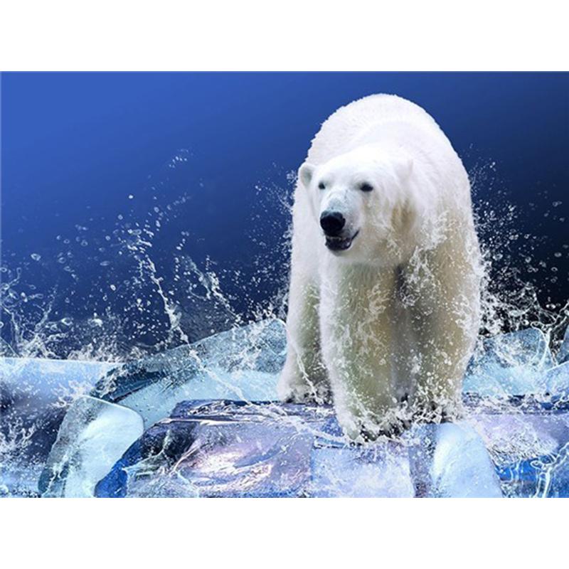 5D DIY Diamond Painting Full Round Drill Diamond Embroidery Animal Polar Bear Picture Mosaic Rhinestone Home Decoration