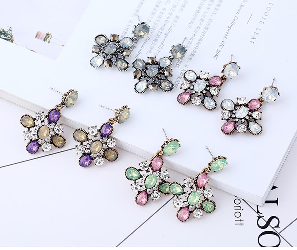 Bohemian Rhinestone Crystal Zinc Alloy Earrings for Women