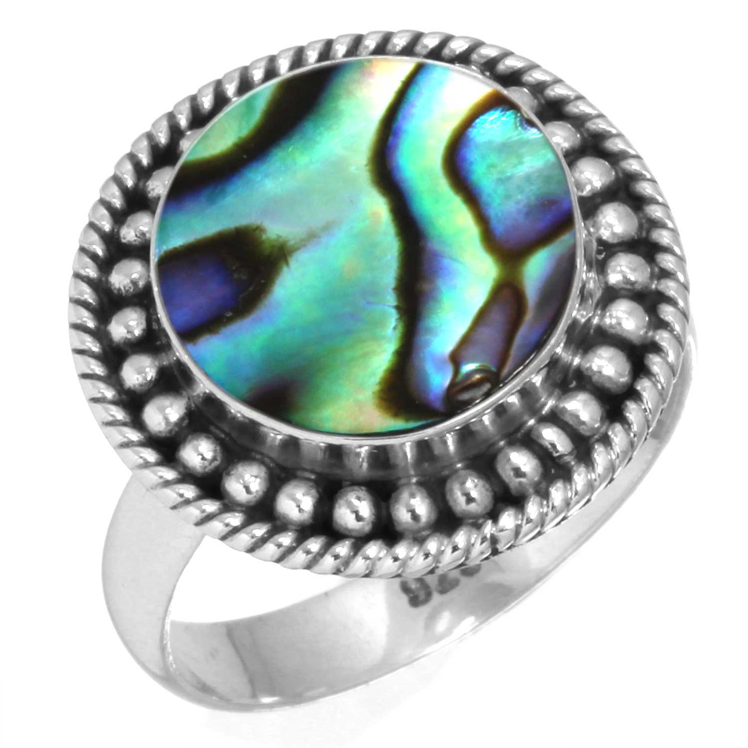 

Кольцо из стерлингового серебра 925 пробы, женское украшение ручной работы с драгоценными камнями, подарок на Хэллоуин, аквамариновый халцедон, ракушка-ушка, синий солнечный камень, лабрадорит, пренит 13