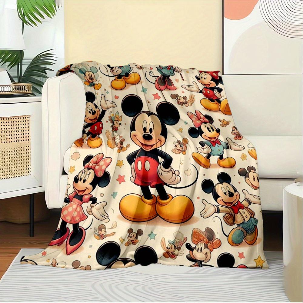 1pc Flannel Mickey Mouse and Minnie Bedding Throw Blanket, Sofa Blanket, 's Gift, Home Decor, Disney Fan, Comfortable and Warm Bed