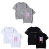 Bts Tryckt T-shirt Kortärmad Bomull Vardagskläder För Fans Mode
