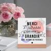 Thank You Teacher for Helping Us Grow with So Much Patience Printed Plaque Sign Gift Ceramics Posters Wood Stand Tabletop Decor