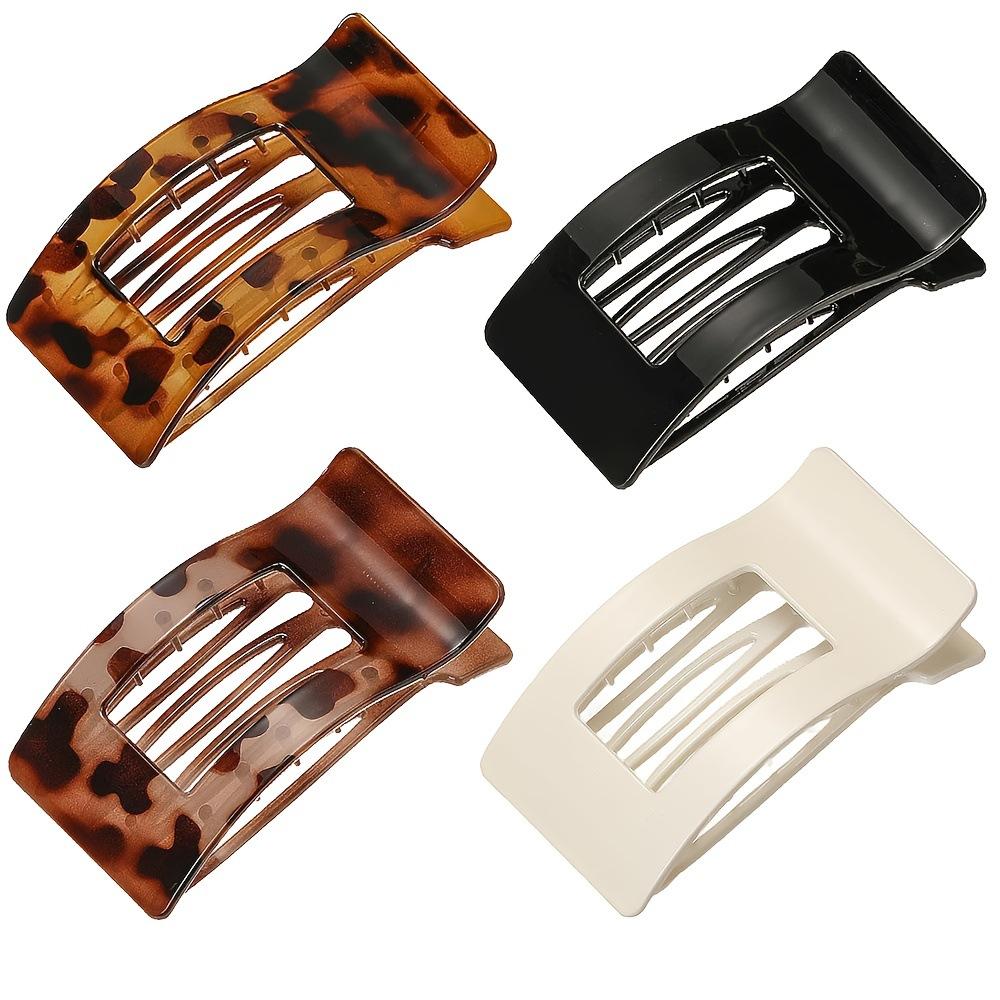 4PCS/Set  Matte Seamless Grab Clip Hairpin Simple Back Head Leopard Print Shark Clip Duck Bill Clip Hair Accessories