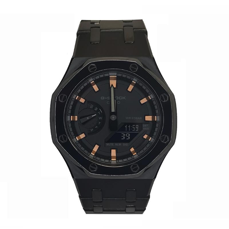 

CASIO Men Liquid Crystal,Analog Dual Display Series Black Watch GA-2100-1A1(Watch3--)