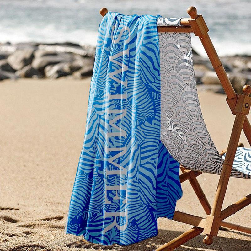 Microfiber Camping Towel 59 X 27.5 Inch Sand Proof Quick Dry Towel Reversible Towel For Travel Sport Swimming Camping Picnic