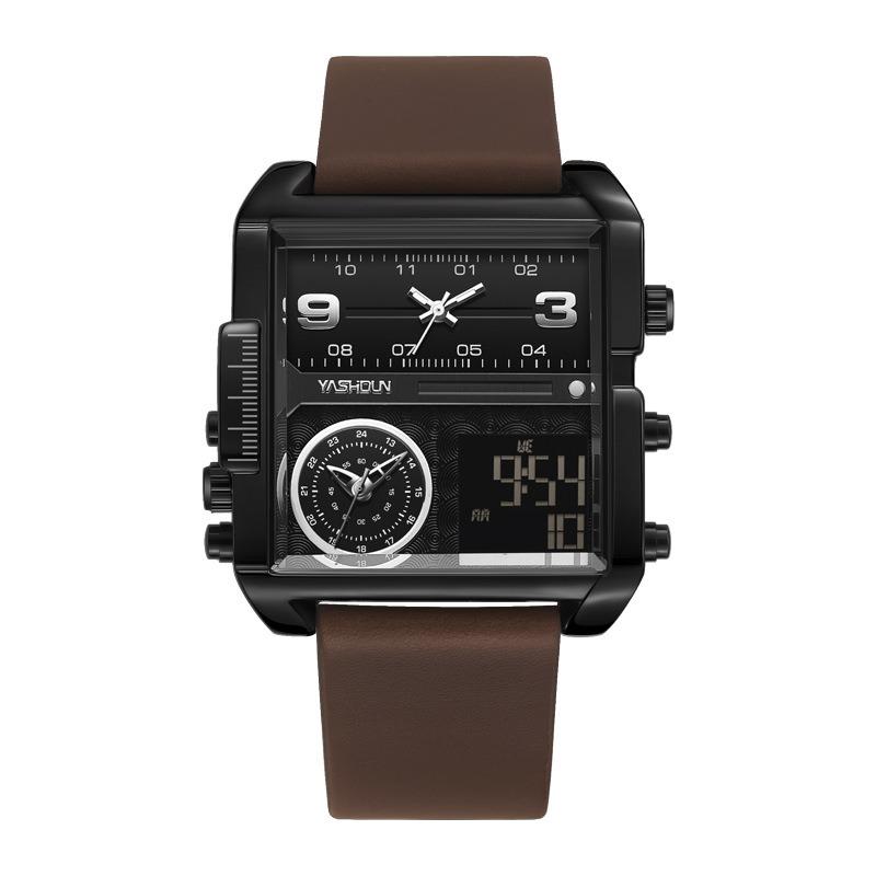 Top Brand Multifunctional Men's Watch Large Dial Men's Watch Genuine Leather Luminous Waterproof Fashion Watch
