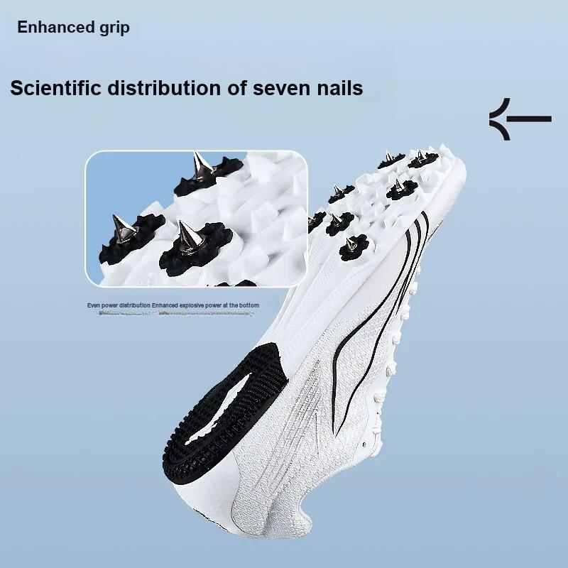 Li Ning Spikes Leichtathletik Sprint Weitsprung Sportwettkampf Niedrige Laufschuhe Unisex Sneaker Weiß Schwarz LJJU166-1