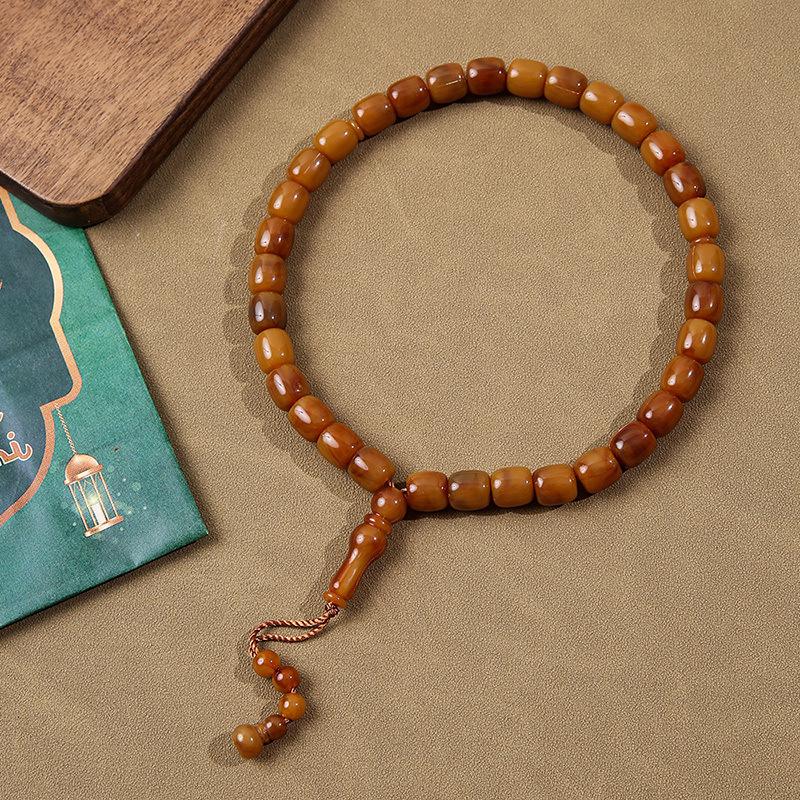 Zylindrisches Kuka Gebetsperlenarmband - 33 Perlen Nahöstlicher Stil Buddhistische/Muslimische Lobpreisperlen