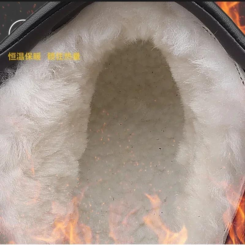 Fashion Warm Snow Boots for Men Plush Winter Cotton Shoes Men Casual Boots Waterproof High Top Men's Boot Black Lace Up Work Boots Men
