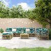 VidaXL Garden Lounge Set 9 pcs, Sofas with Footrest, Furniture Set with Coffee Table Patio Terrace, Rustic, Wood 3186304