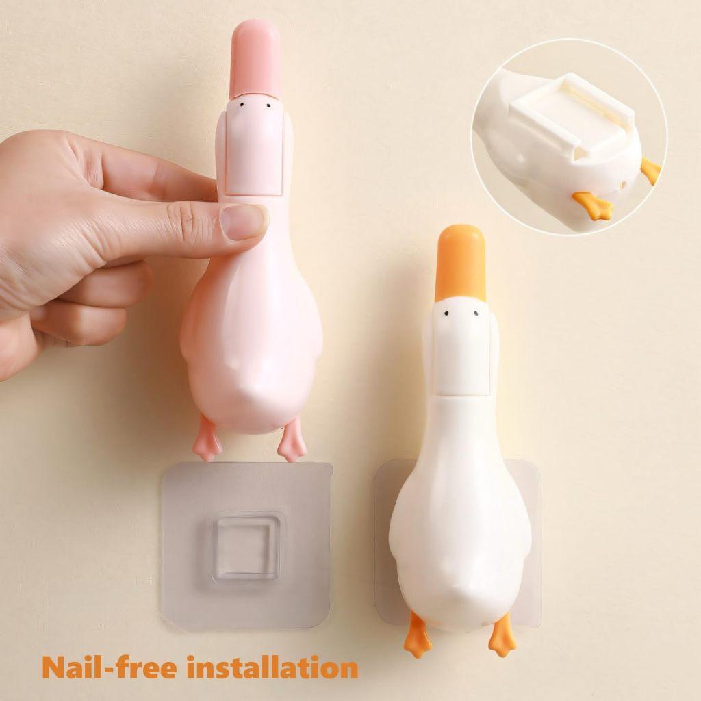 Bathroom Hair Cleaning Clip Cute Duck Multi-Function Clamp Toilet Drain Hair Remover Tool