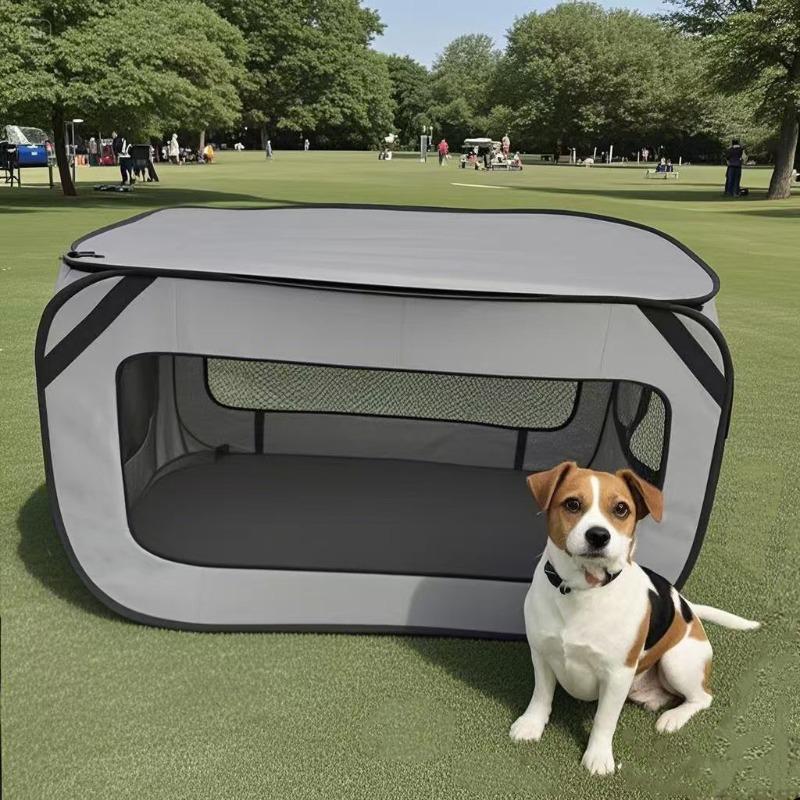 Foldable Dog Travel Crate Portable Car Cats Dogs Cage with Breathable Mesh Window Pop Up Pet Kennel for Outdoor Camping Car Trip
