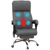 High Back Vibration Massage Office Chair, Heated Reclining PU Leather Computer Chair with Footrest, Grey