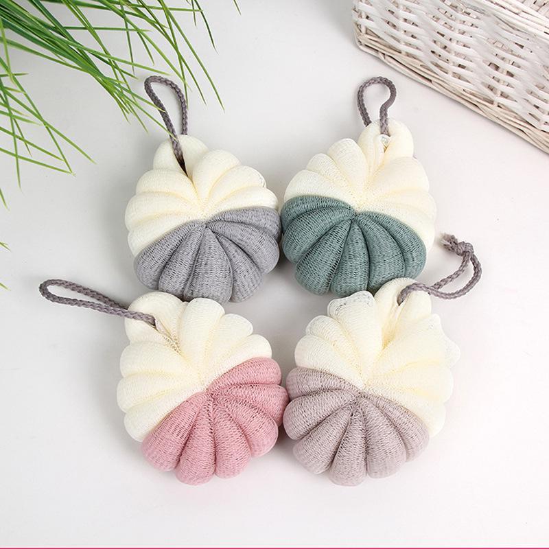Two-color Splicing Bath Flower Bathing Artifact Hanging Soft Skin-friendly Foaming Bath Ball.