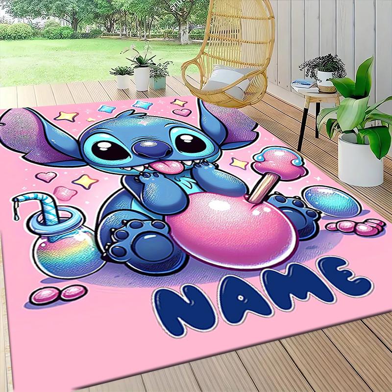 Custom Name Stitch Sweet Dreams Night Carpet Rug Customizable Soft Washable Anti-Slip Home Living Room Sofa Mats Personalized Rug. 0909374