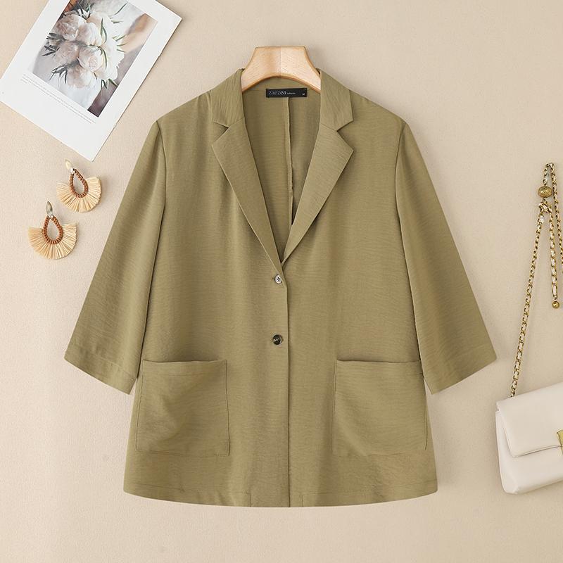 

ZANZEA Wmen Turn Down Collar Long Sleeve Casual Cardigan Blouse S