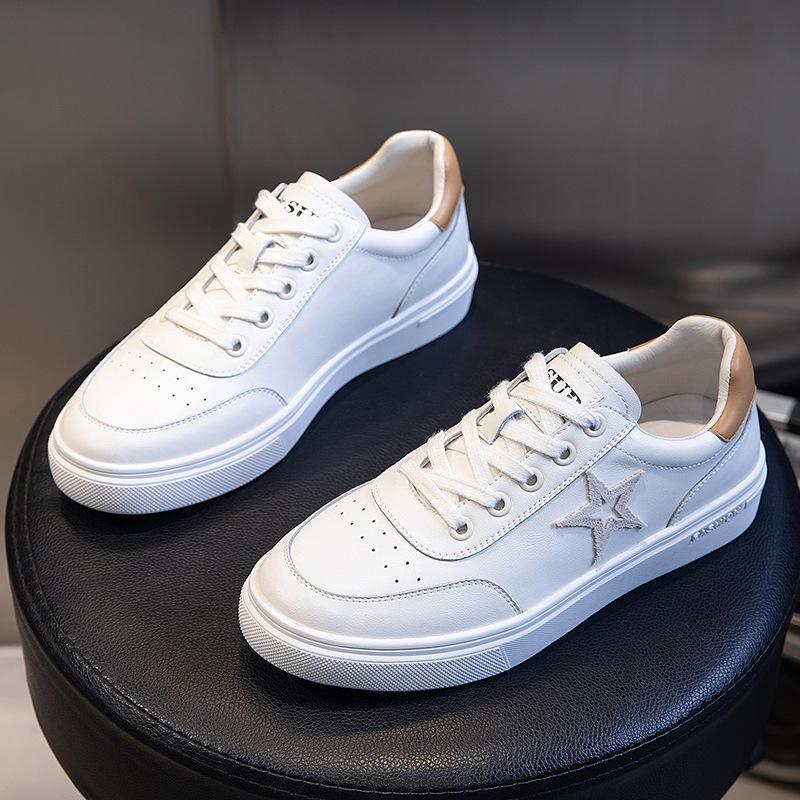 

Обувь женская весна 2025 новые женские туфли на плоской подошве повседневные одинарные туфли маленькие белые туфли женские знаменитости Вэньчжоу натуральная кожа женская обувь 35 бежевый