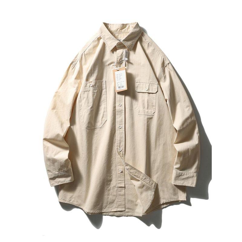 American Retro Workwear Shirt Men Long Sleeves Spring & Fall Profile Outwear Export Export Men's Clothing Loose Casual Shirt