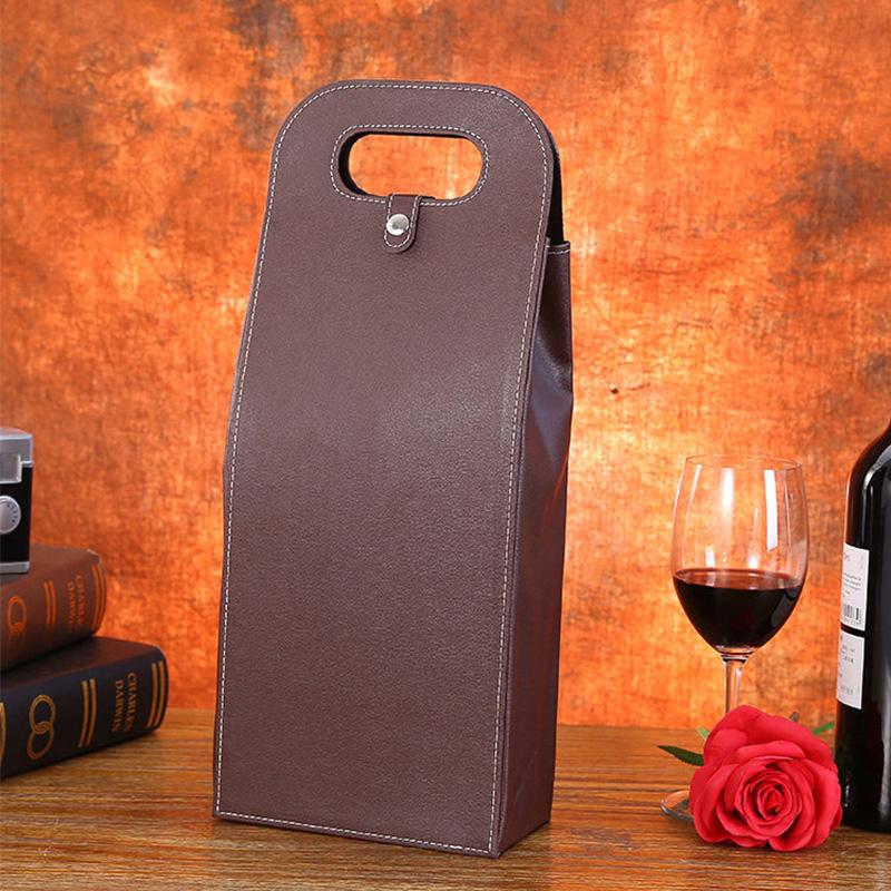 Leather Red Wine Packaging Bags Wine Tote Bags Universal Packaging Carrier Single/Double Bottle Protective Wine Gift Bags