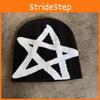 Knit Autumn Winter Hat With High Top Design And Star Pattern For Daily Wear