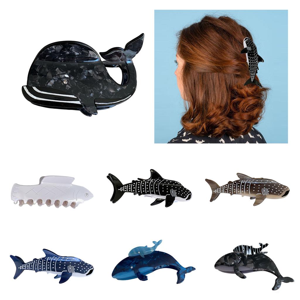 Shark Hair Claw Clips Ocean Theme Hair Jaw Clamps Cute Hair Catch Acetate Barrettes Strong Hold Hairpin for Girls