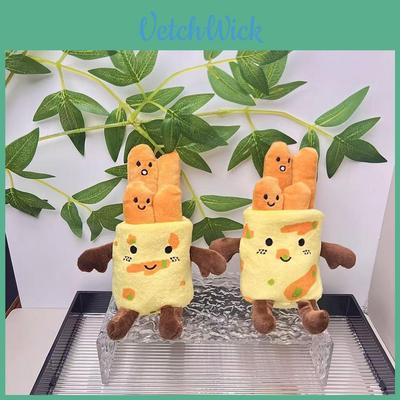 Charming Cartoon Food Plush Keychain Soft Plush Pancake Doll For Key Ring And Bag