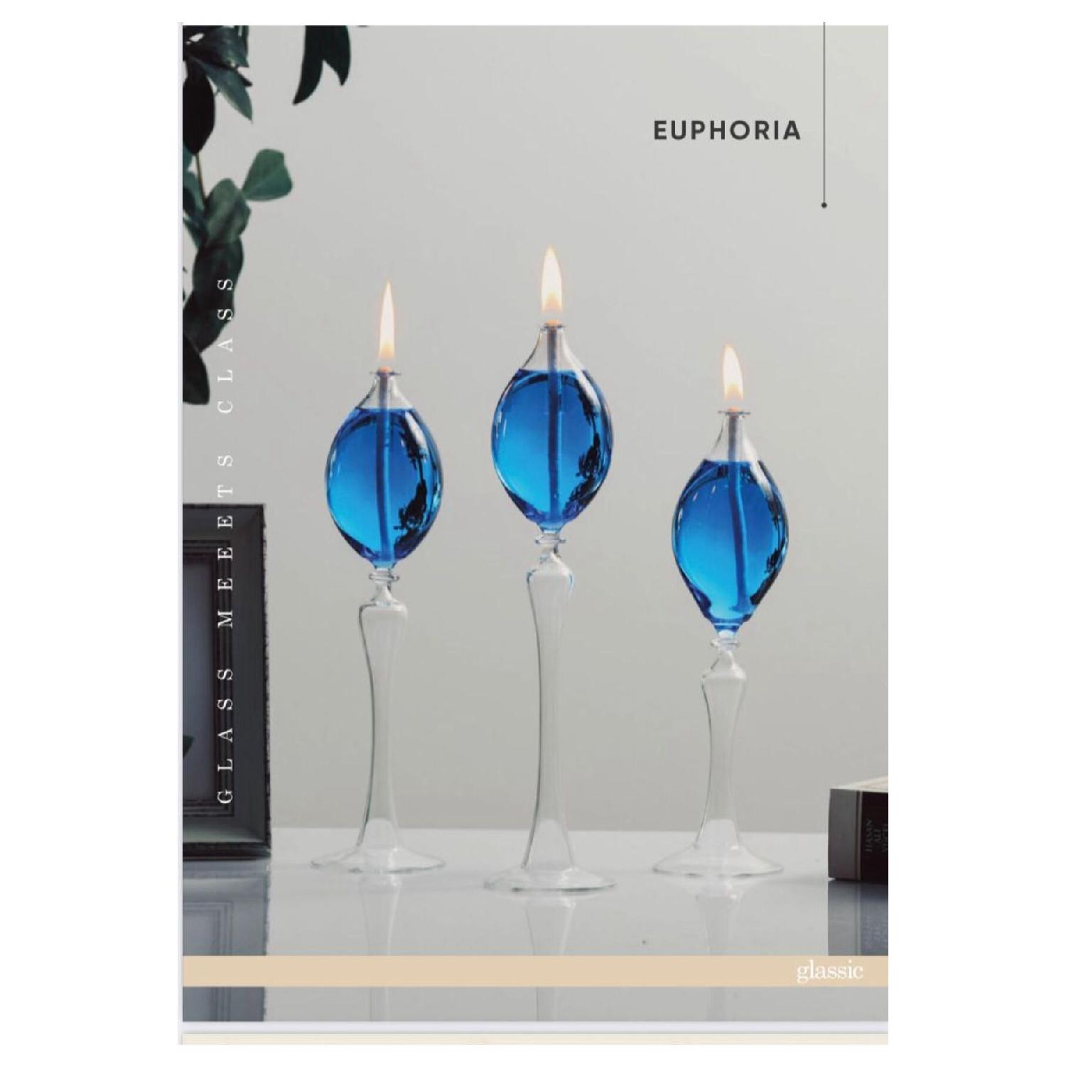 

Footed Drop Glass Lamp Set Of 3