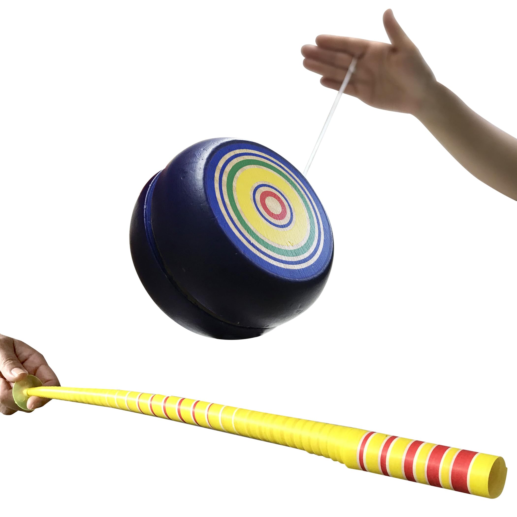 

[Paper Yo-Yo] Rolling Paper Colorful Chameleon Stretchable Light-Up Wooden Fountain Balloon Festival (Wooden Yo-Yo Set)