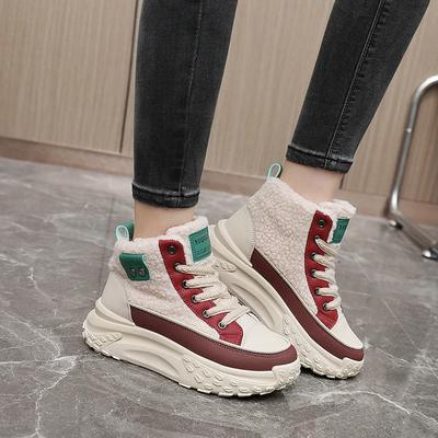 Luxury Snow Boots Women's  Winter New Velvet Thickened High Top Sports Cotton Shoes Thick Sole Student Casual Cotton Shoes