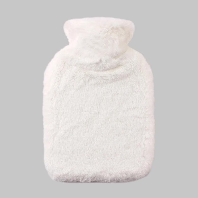

1000ML Hand WarmerHot Water Bag Removable Hot Water Bottles Reusable Hand Warmer With Cloth Cover Explosion-Proof Girl Winter белый