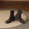 Krazing Pot Flock Winter Square Toe Modern Size 33 Boots Size 43 Zipper Fashion Stretch Ankle Boots