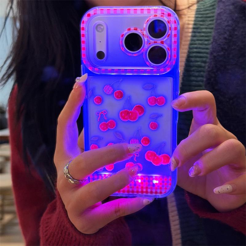 Cherry Grid Drop-Proof Phone Case for iPhone 14/13/12/11 Pro/Pro Max