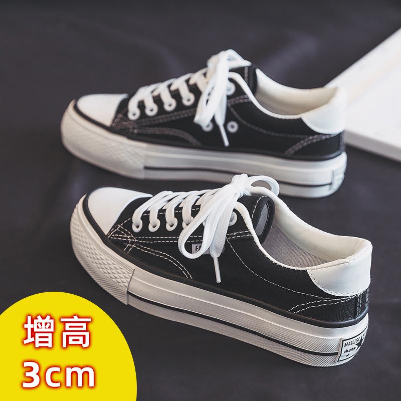 

Платформенные парусиновые туфли женские новые дышащие универсальные кеды летние трендовые маленькие черные туфли маффин мода 40 чёрный