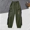 Γυναικείο κοστούμι Streetwear Μαύρο παντελόνι Cargo Γυναικείο παντελόνι με αλυσίδα Plus Size
