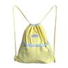 Large Capacity Light Soft Nylon Bag Contrast Color Shoulder Bag Drawstring  Backpacks  Travel