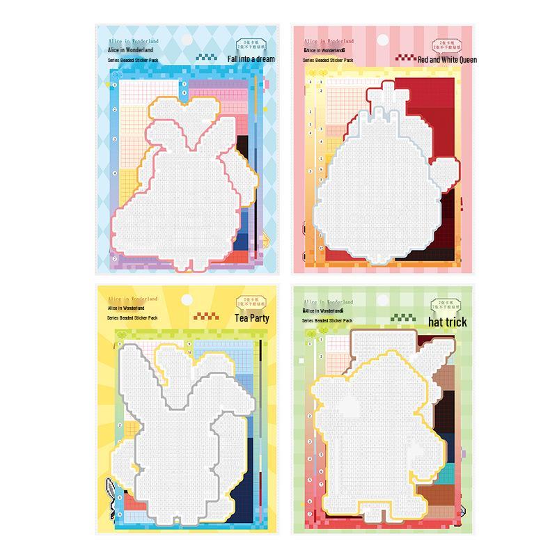 Wonderland Series Perler Beads Stickers Pack for DIY Journals & Collages - 4 Styles
