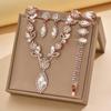 European-American Bridal White Crystal Flower Jewelry Set: Fashionable Wedding Necklace Accessories