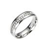 Luxury Gold Color Mounting Feminino Stainless Steel Ring Bijoux 0.5 Ct Single Row Zirconia Engagement  Silver Color Rings