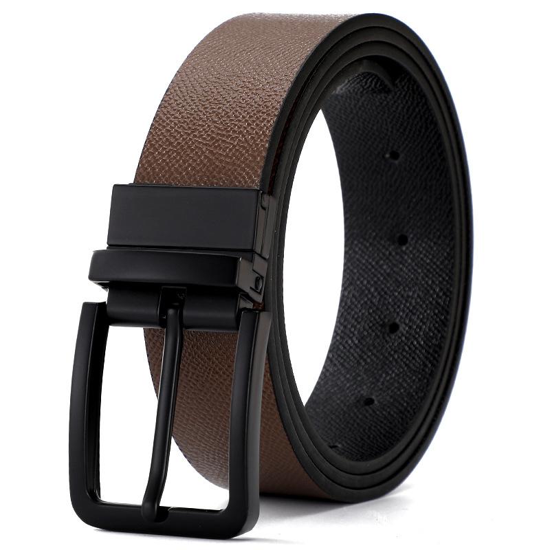 

Вращающаяся пряжка-штифт Двусторонний ремень Мужской ремень Высококлассный городской ремень для отдыха 120cm