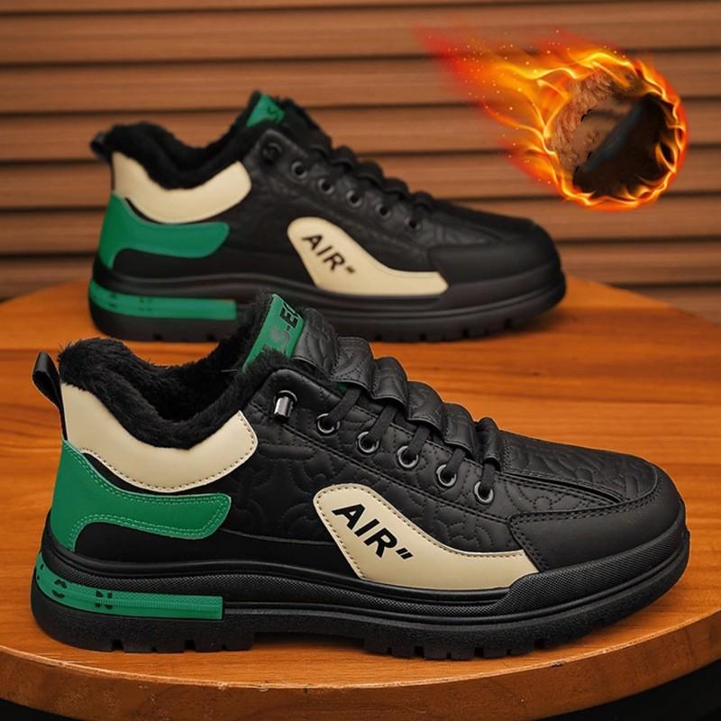 

Мужские зимние низкие утепленные ботинки для снега с цветными блоками, повседневная обувь на шнуровке 39