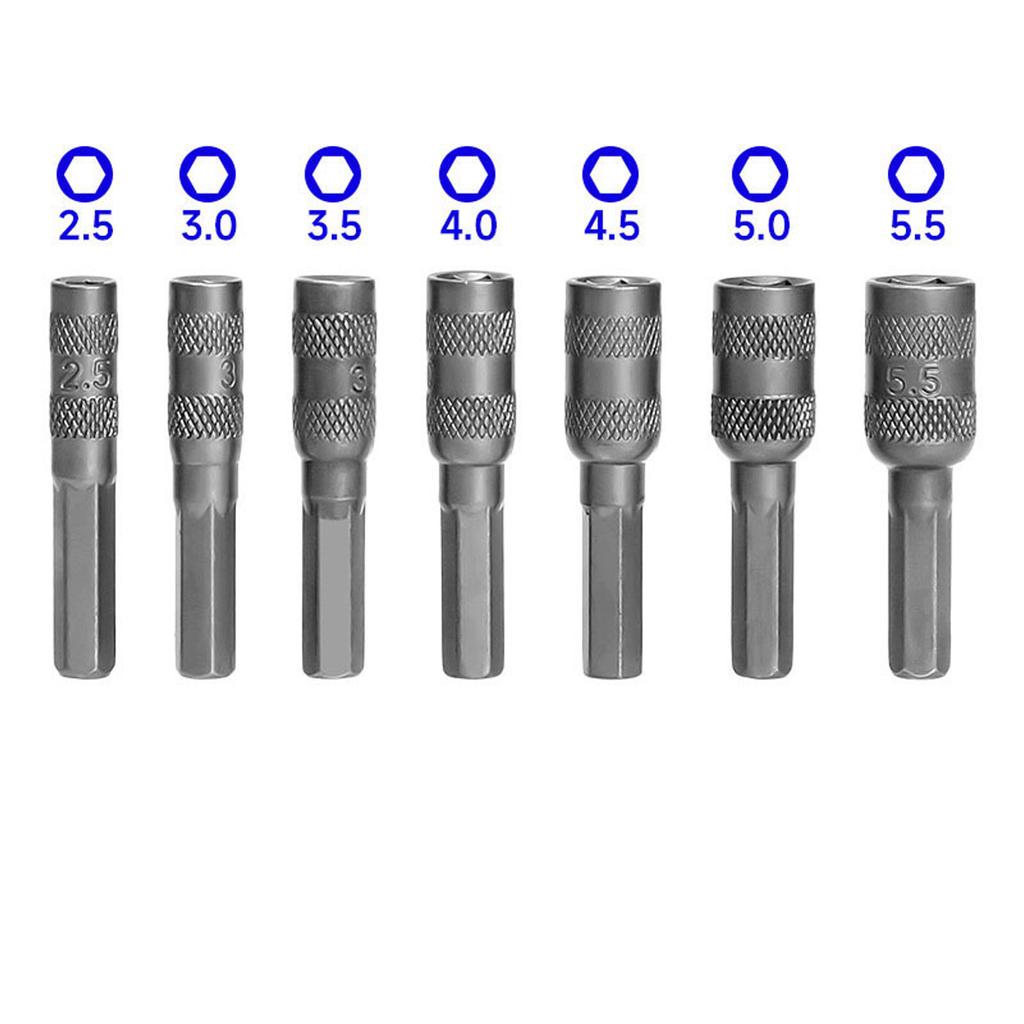 7Pcs Magnetic Hex Socket Hex Shank Nut Driver Screwdriver Bit for Electric Drill Efficient Screw Installation or Removal