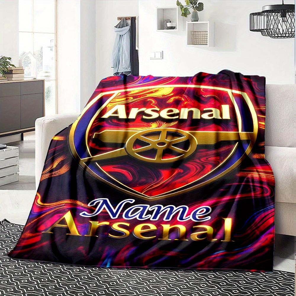 Arsenal Logo Four Seasons Blanket Customized With Your Name Lightweight And Warm Perfect Gift For Home Office Camping Sofa Travel Beach Durable