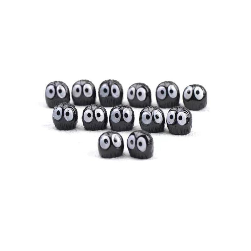 6Pcs Cute Mini Coal Ball Fairy Ornament Car Interiors Center Console Rearview Mirror Decoration Fun Cartoon Figurines Home Decor