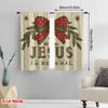 2pcs,2D Plane Printing Popular Curtain Panels Red Dot Bow Versatile Durable Polyester (without Rod) Festive for Bedroom, Living