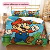 Mario Retro Comic Duvet Cover & Pillowcases, Mario Fan Bedroom Bedding, Perfect Gift.chl