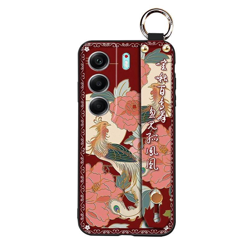 Shockproof Protective Phone Case For Tecno Camon40 4G/CM5 Durable Lanyard Anti-knock Phone Holder Silicone For Mom Ring