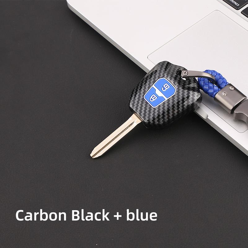 Abs Carbon Car Key Case Cover Shell Skin Holder Fob Bag Set For Isuzu D-Max Mux Truck Dmax 2 Buttons Keyless Protector