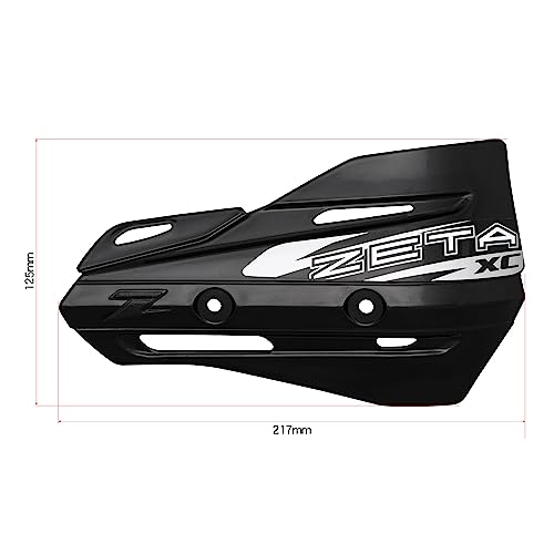 ZETA RACING XC Protector Black, compatible with the Armor Hand Guard Series, provides protection from mud, flying stones, and branches for Motocross,