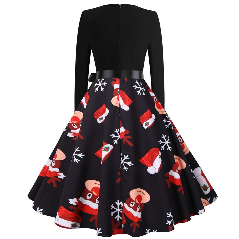 Retro Style Donne Natale Swing Dress Maniche Lunghe Fancy Dress Abiti da  festa da sera acquista in modo economico — spedizione gratuita, recensioni  reali con foto — Joom